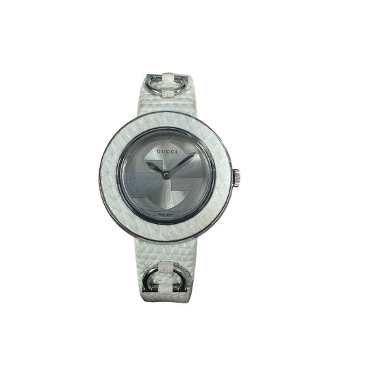 GUCCI Leather U-Play Watch White Silver Hardware | Authentic Pre-Owned Luxury