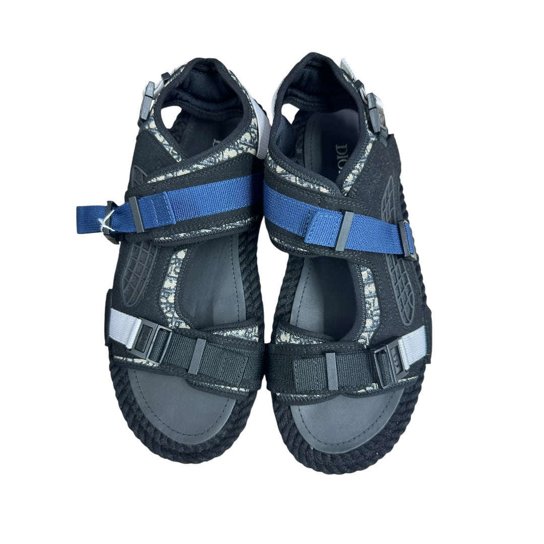 CHRISTIAN DIOR Oblique Atlas Sandals Black Navy | Authentic Pre-Owned Luxury