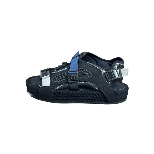 CHRISTIAN DIOR Oblique Atlas Sandals Black Navy | Authentic Pre-Owned Luxury