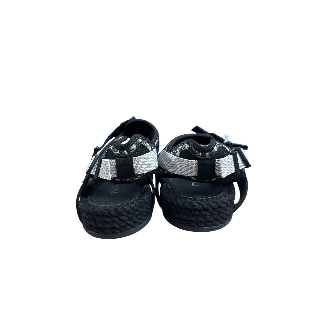 CHRISTIAN DIOR Oblique Atlas Sandals Black Navy | Authentic Pre-Owned Luxury