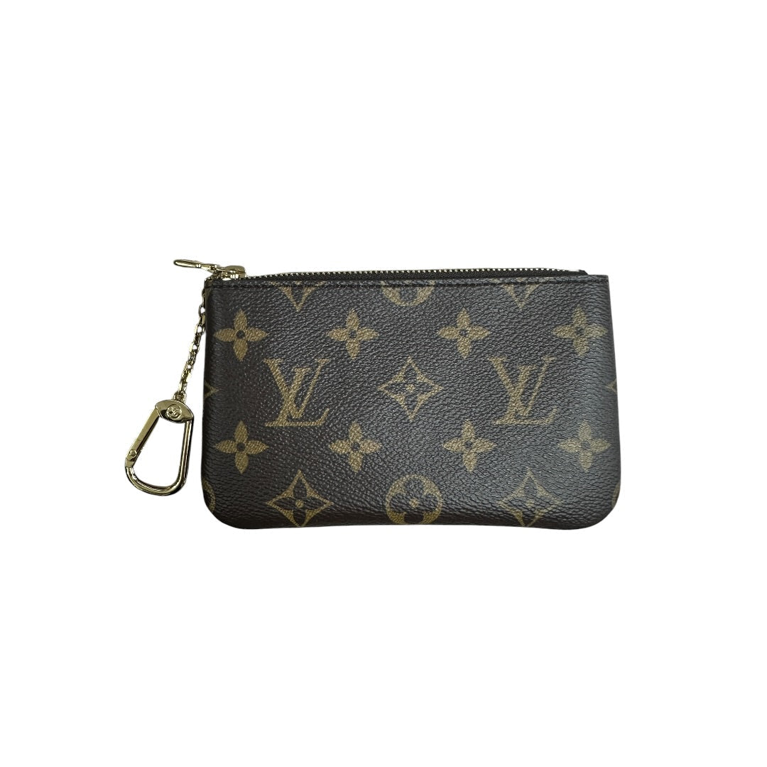 LOUIS VUITTON Monogram Pochette Cles Pouch Brown Gold Hardware | Authentic Pre-Owned Luxury