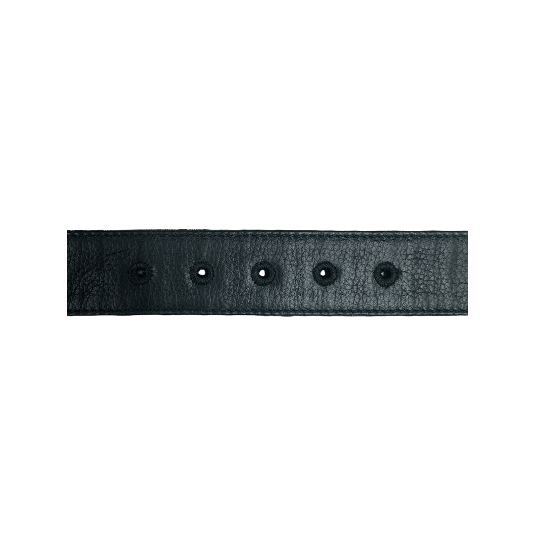 CHRISTIAN DIOR Oblique 30 Montaigne Belt Navy Silver Hardware | Authentic Pre-Owned Luxury