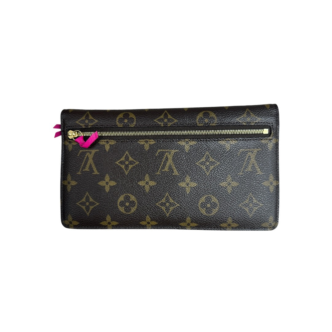 LOUIS VUITTON Monogram Pochette Weekend Chain Wallet Brown Gold Hardware | Authentic Pre-Owned Luxury