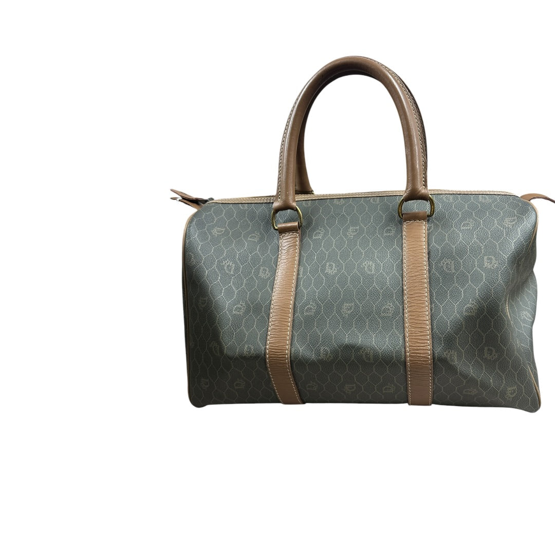 CHRISTIAN DIOR Honeycomb Boston Bag Khaki Gold Hardware | Authentic Pre-Owned Luxury