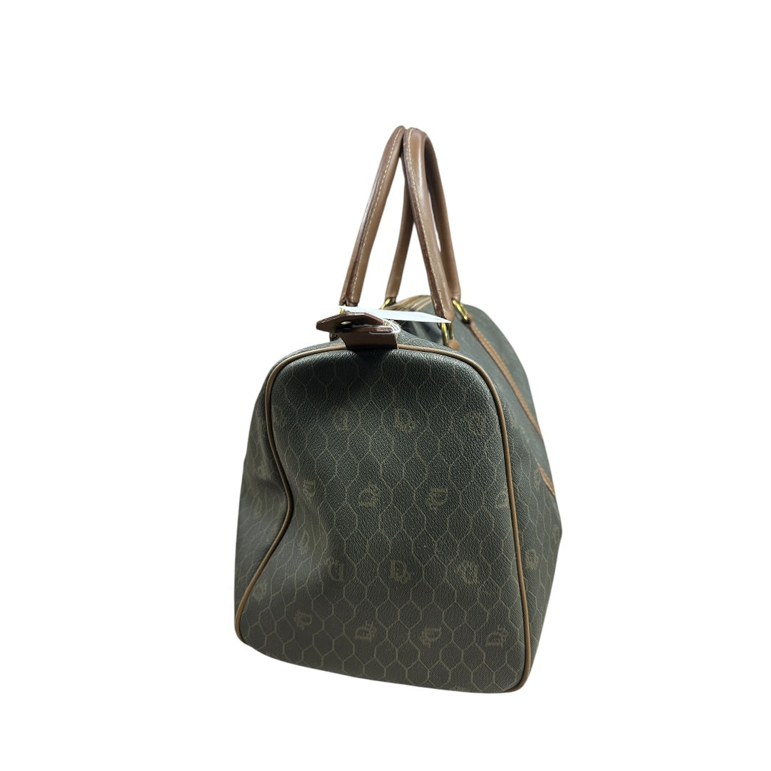CHRISTIAN DIOR Honeycomb Boston Bag Khaki Gold Hardware | Authentic Pre-Owned Luxury