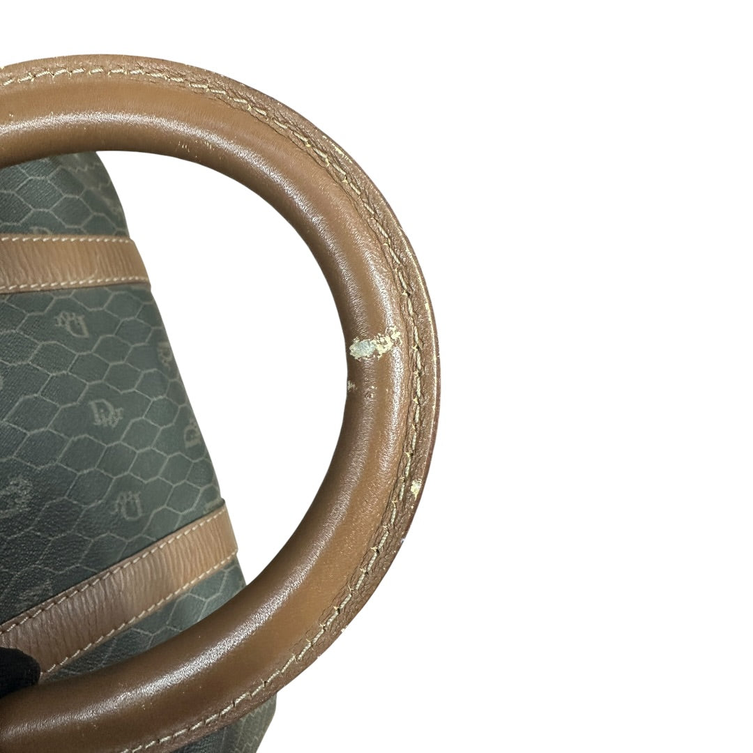 CHRISTIAN DIOR Honeycomb Boston Bag Khaki Gold Hardware | Authentic Pre-Owned Luxury