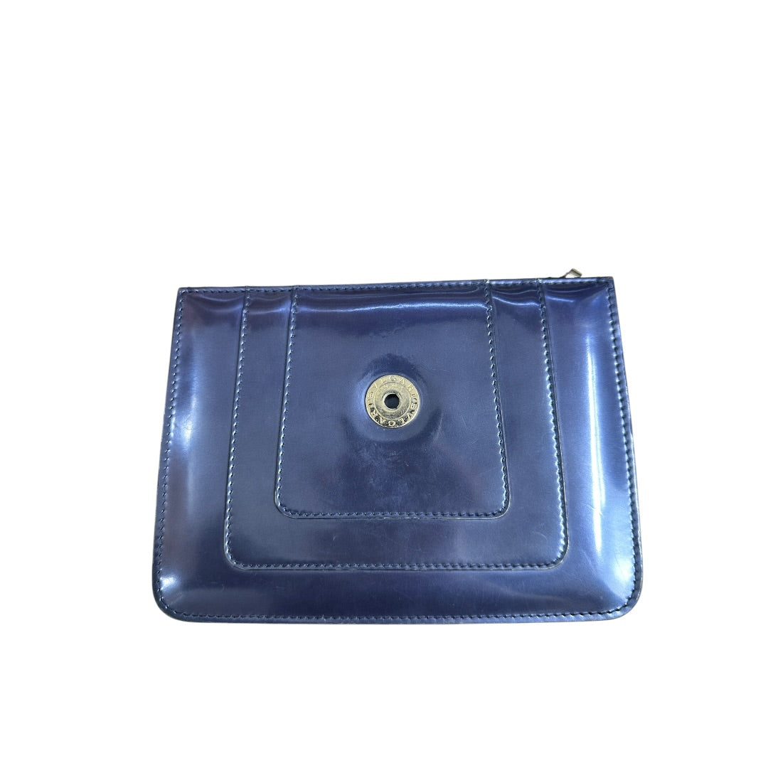 BVLGARI Metallic Calfskin Serpenti Forever Shoulder Bag Blue Light Gold Hardware | Authentic Pre-Owned Luxury