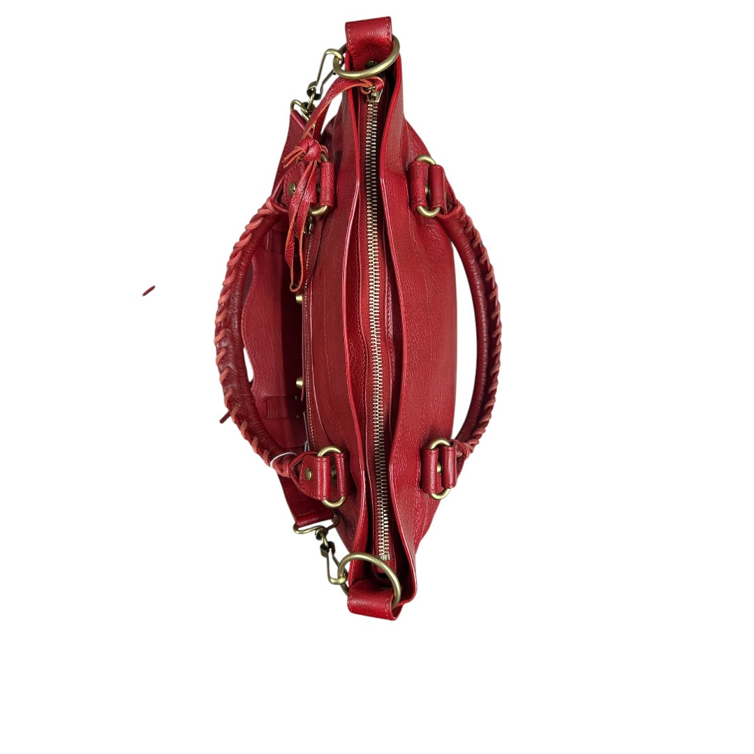 BALENCIAGA Leather City Handbag Red Gold Hardware | Authentic Pre-Owned Luxury