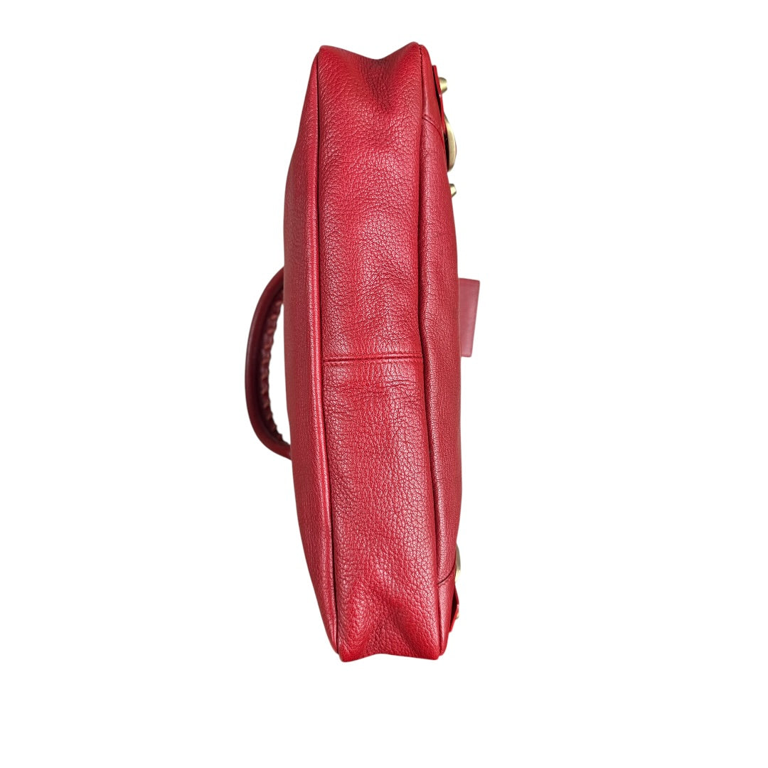 BALENCIAGA Leather City Handbag Red Gold Hardware | Authentic Pre-Owned Luxury
