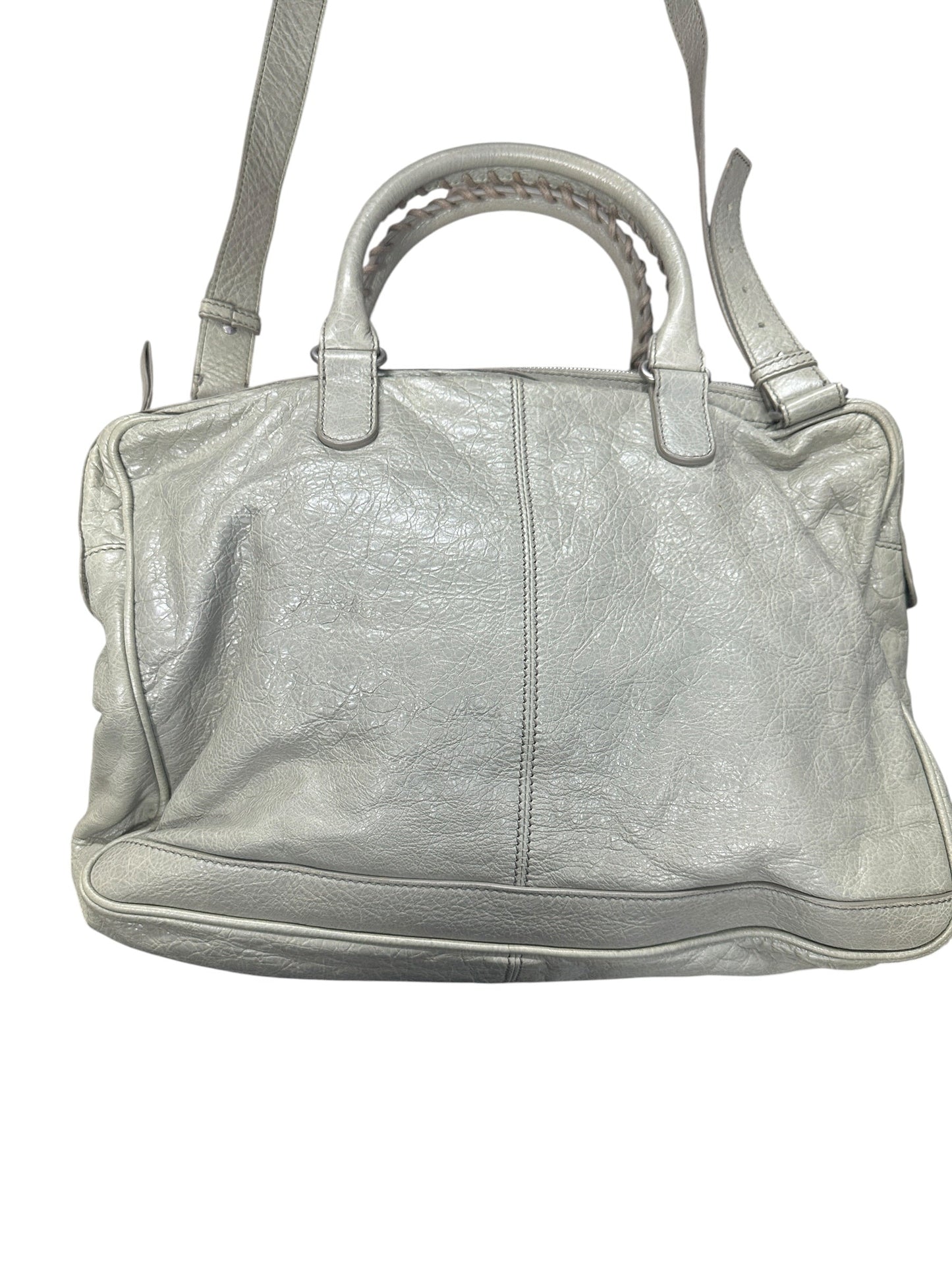 BALENCIAGA Lambskin City 2Way Shoulder Bag Light Gray Silver Hardware - BALENCIAGA