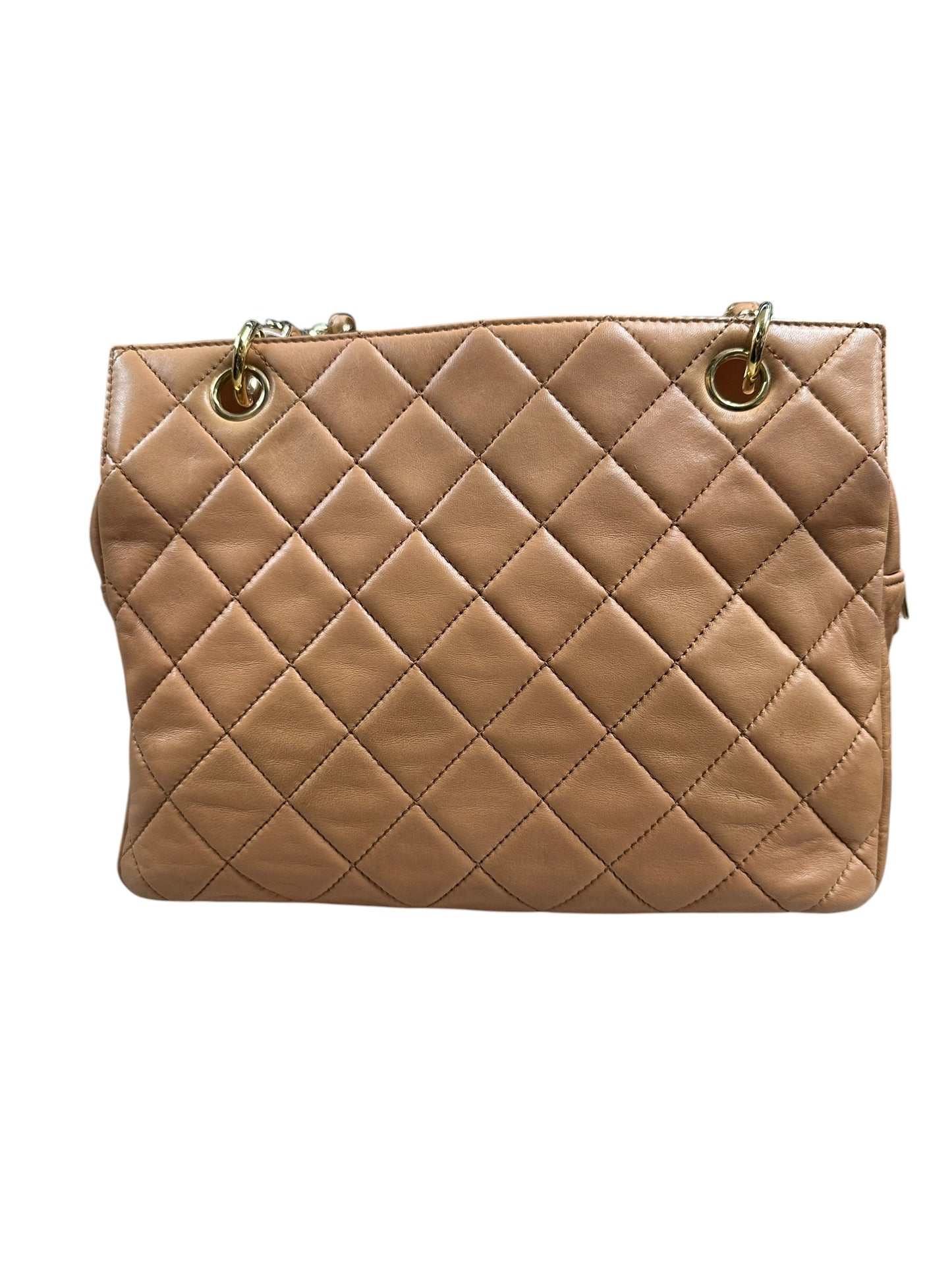 CHANEL Lambskin Matelasse 25 Chain Shoulder Bag Orange Gold Hardware - CHANEL