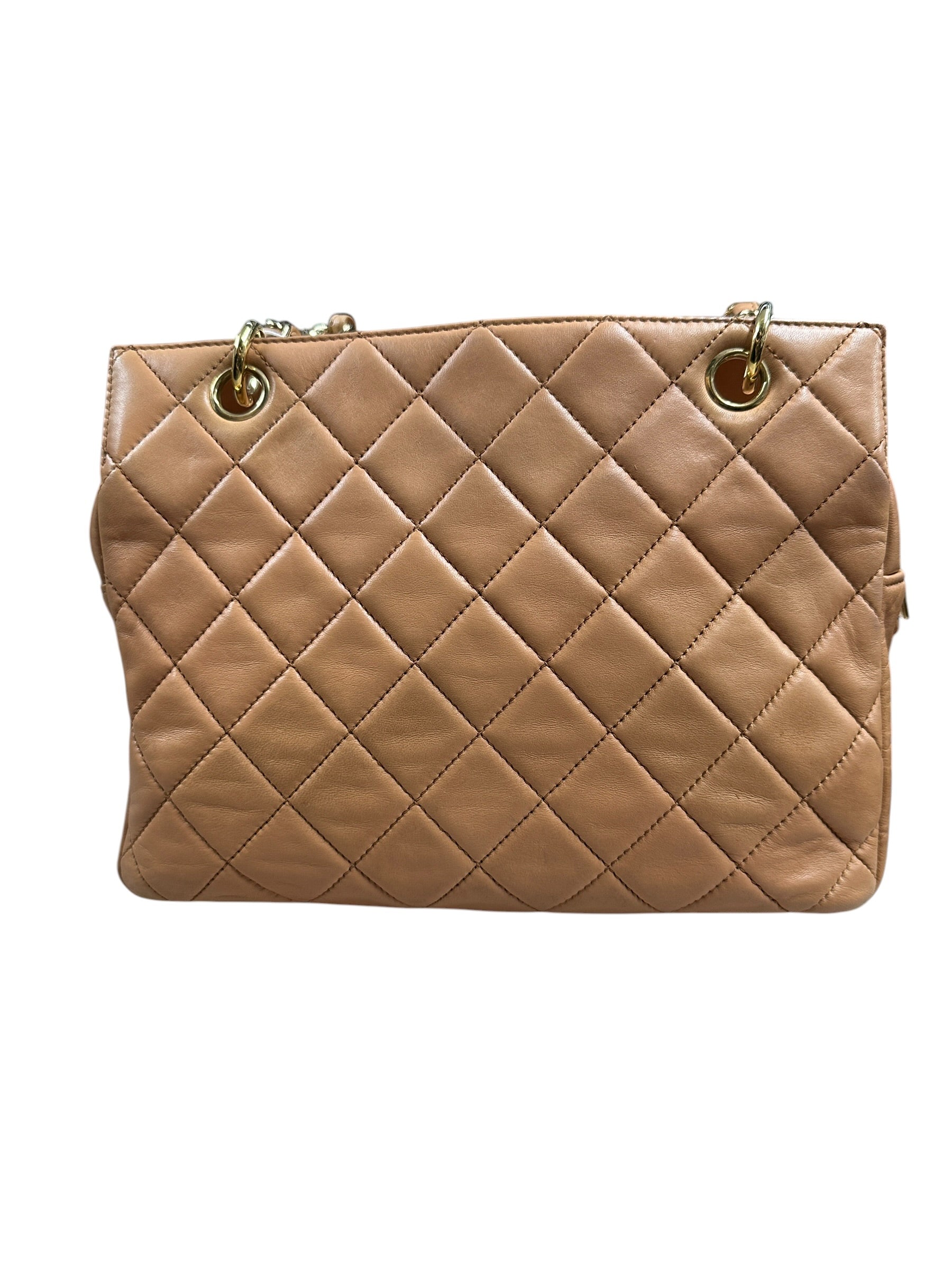 CHANEL Lambskin Matelasse 25 Chain Shoulder Bag Orange Gold Hardware - CHANEL