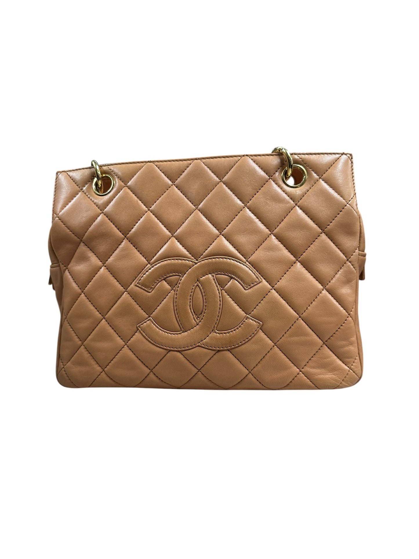CHANEL Lambskin Matelasse 25 Chain Shoulder Bag Orange Gold Hardware - CHANEL