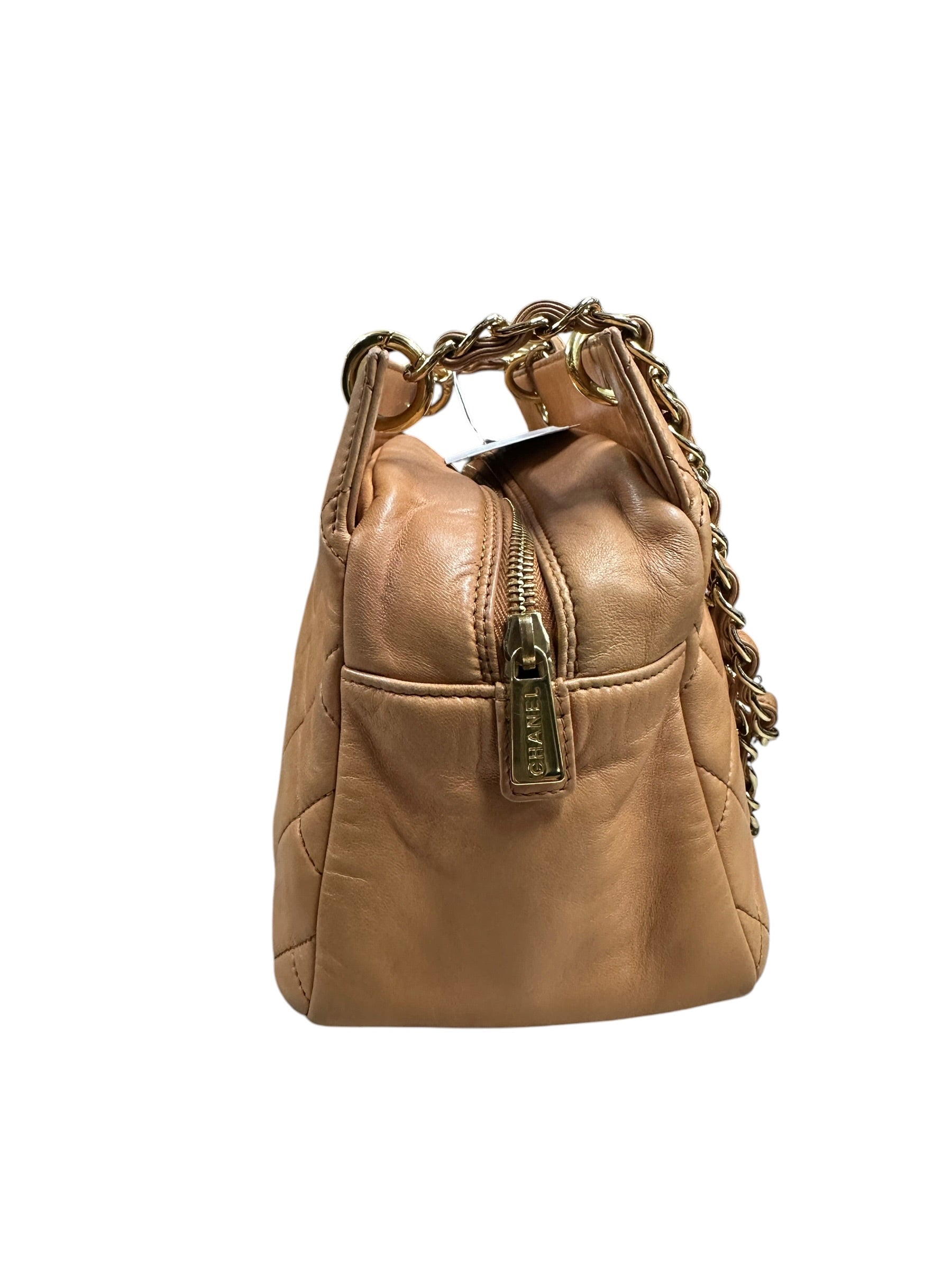 CHANEL Lambskin Matelasse 25 Chain Shoulder Bag Orange Gold Hardware - CHANEL