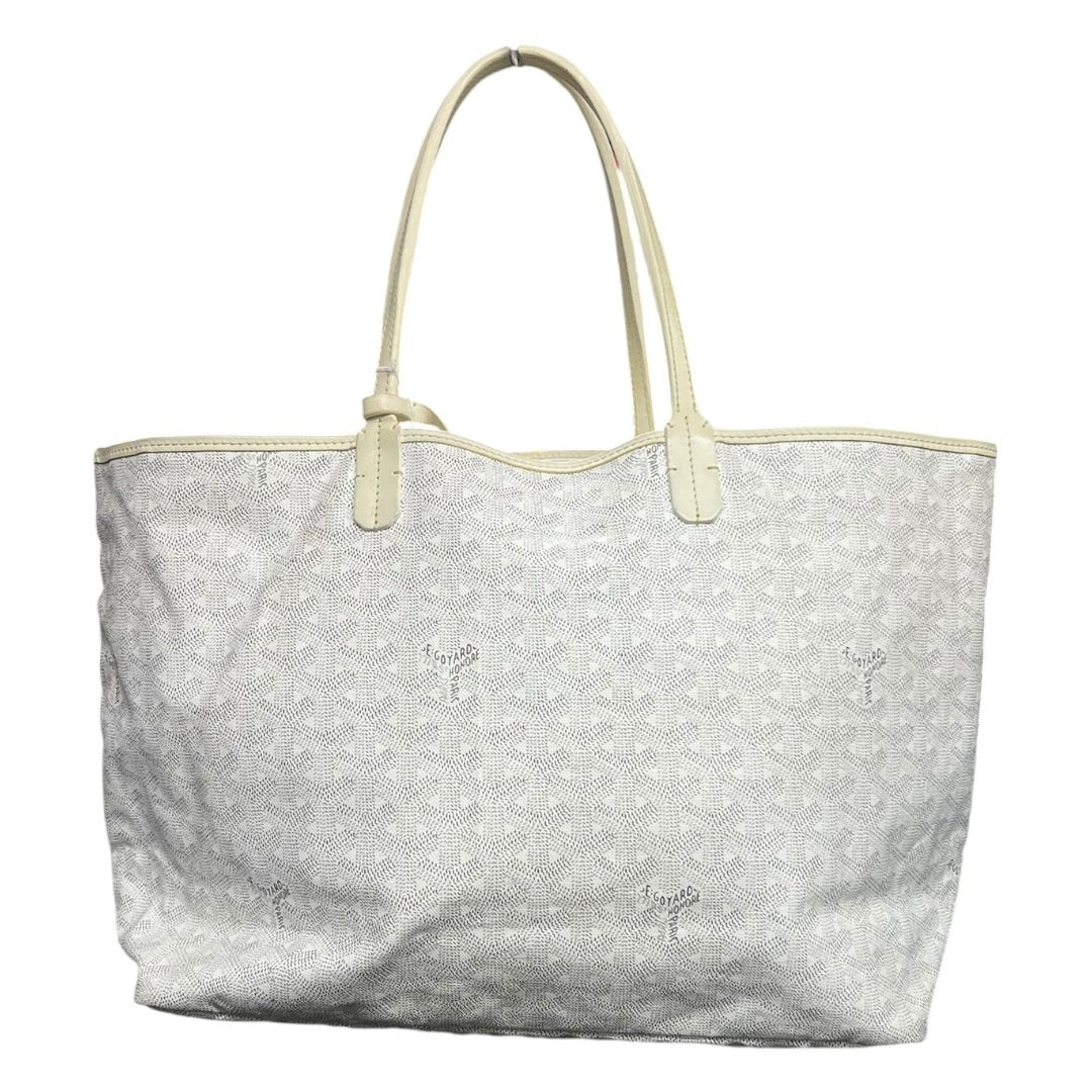 GOYARD Goyardine Canvas St. Louis GM Tote Bag White and Light Beige Silver Hardware | Authentic Pre-Owned Luxury
