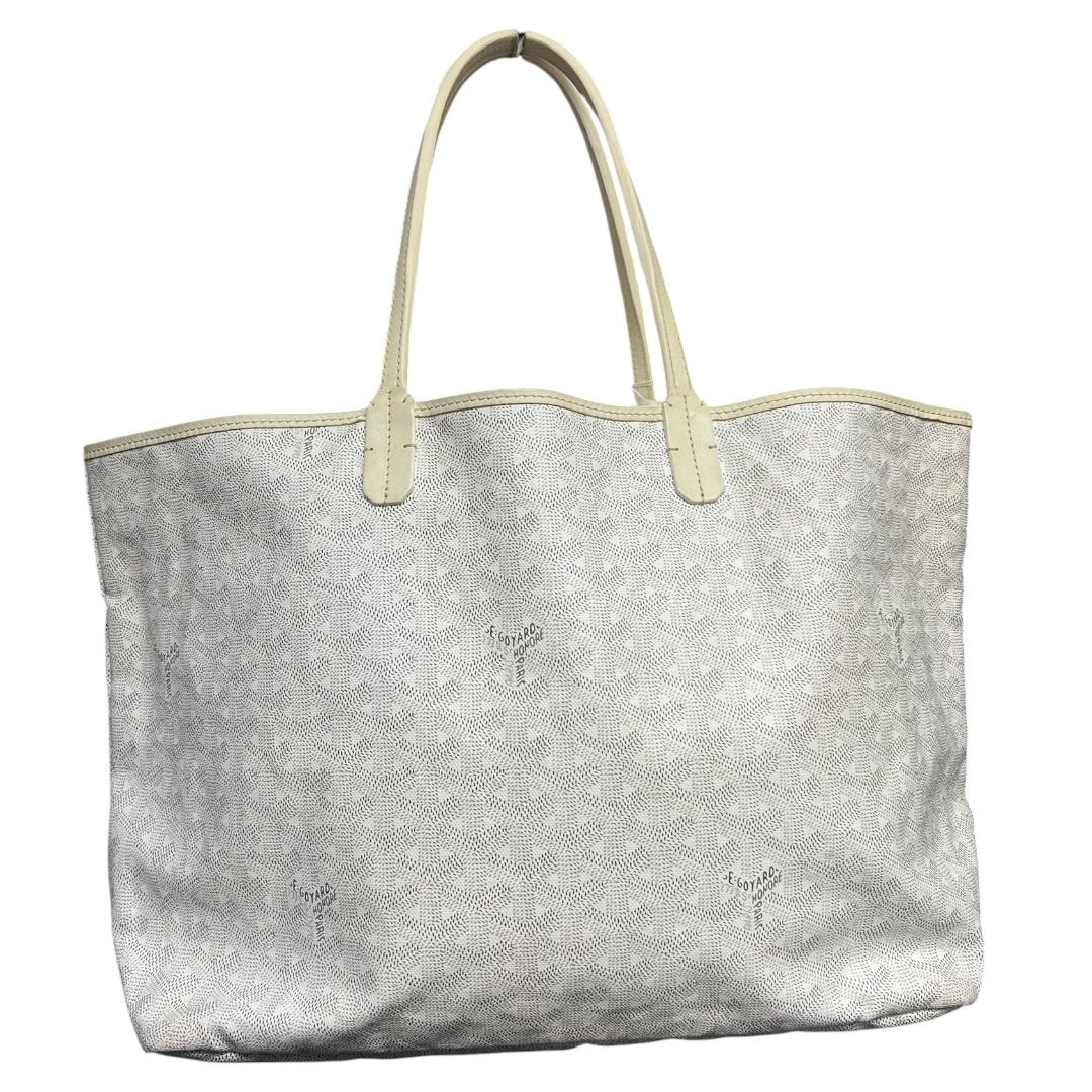 GOYARD Goyardine Canvas St. Louis GM Tote Bag White and Light Beige Silver Hardware | Authentic Pre-Owned Luxury