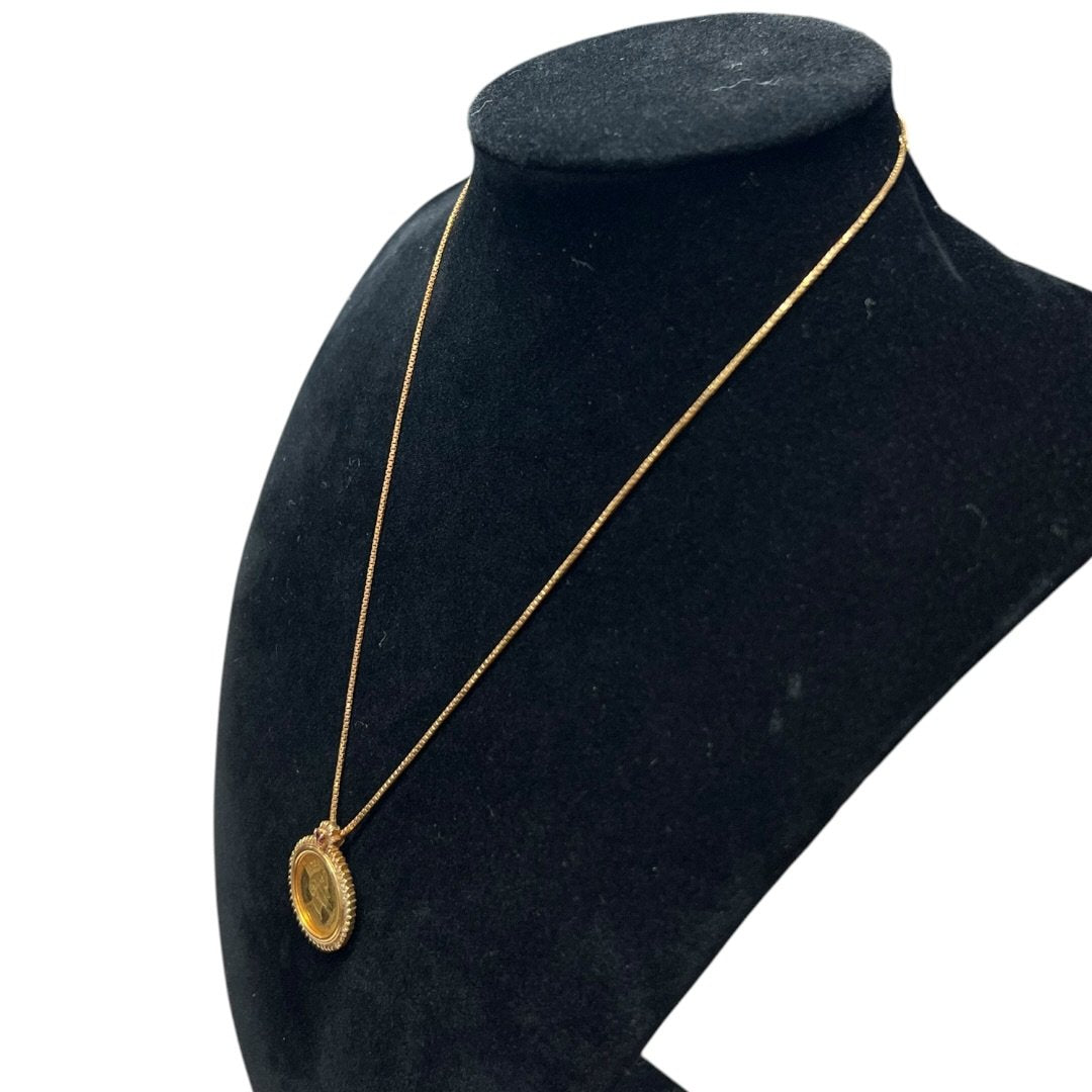 Gold Coin Necklace Gold, Red Gold-tone Hardware | Authentic Pre-Owned Luxury
