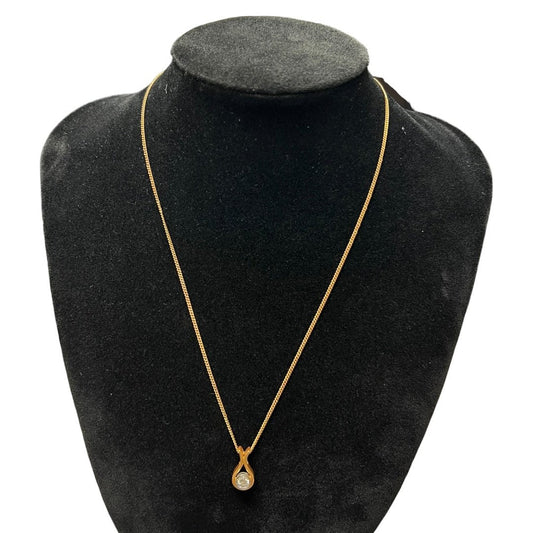 UNBRANDED Accessory 18K Yellow Gold Necklace Gold, Clear Gold Hardware | Authentic Pre-Owned Luxury