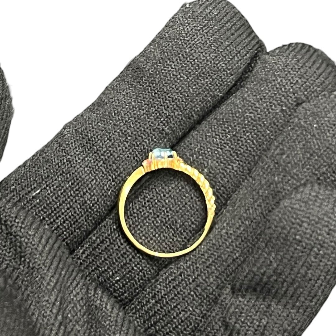 Gold, Gemstones Ring Gold, Light Blue, Pink Gold Hardware | Authentic Pre-Owned Luxury
