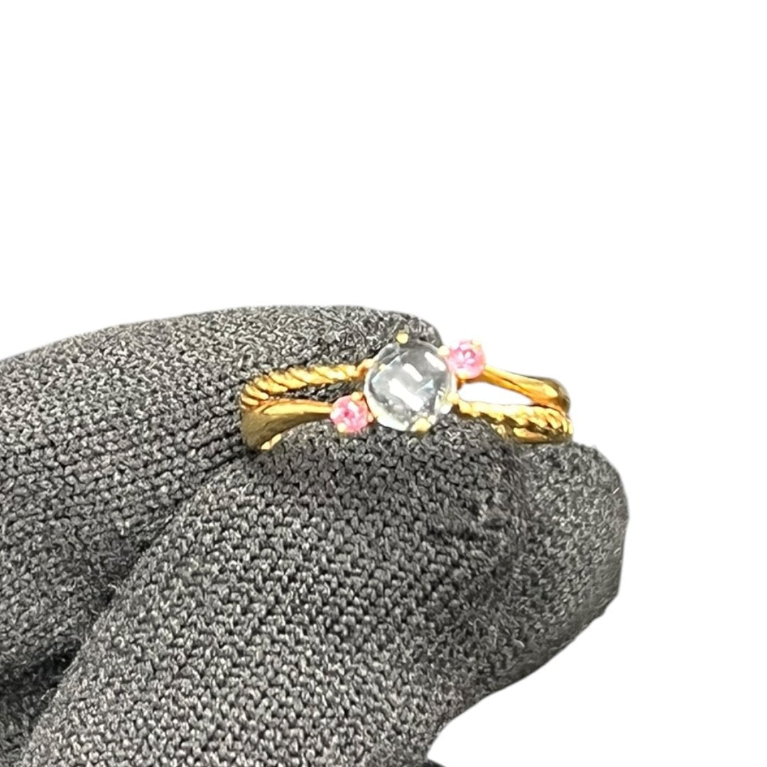 UNBRANDED Accessory Gold, Gemstones Ring Gold, Light Blue, Pink Gold Hardware | Authentic Pre-Owned Luxury