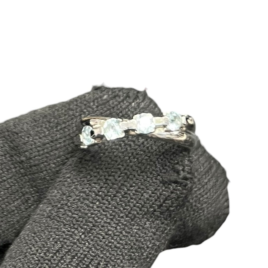 Platinum, Aquamarine Ring Silver, Light Blue Silver Hardware | Authentic Pre-Owned Luxury