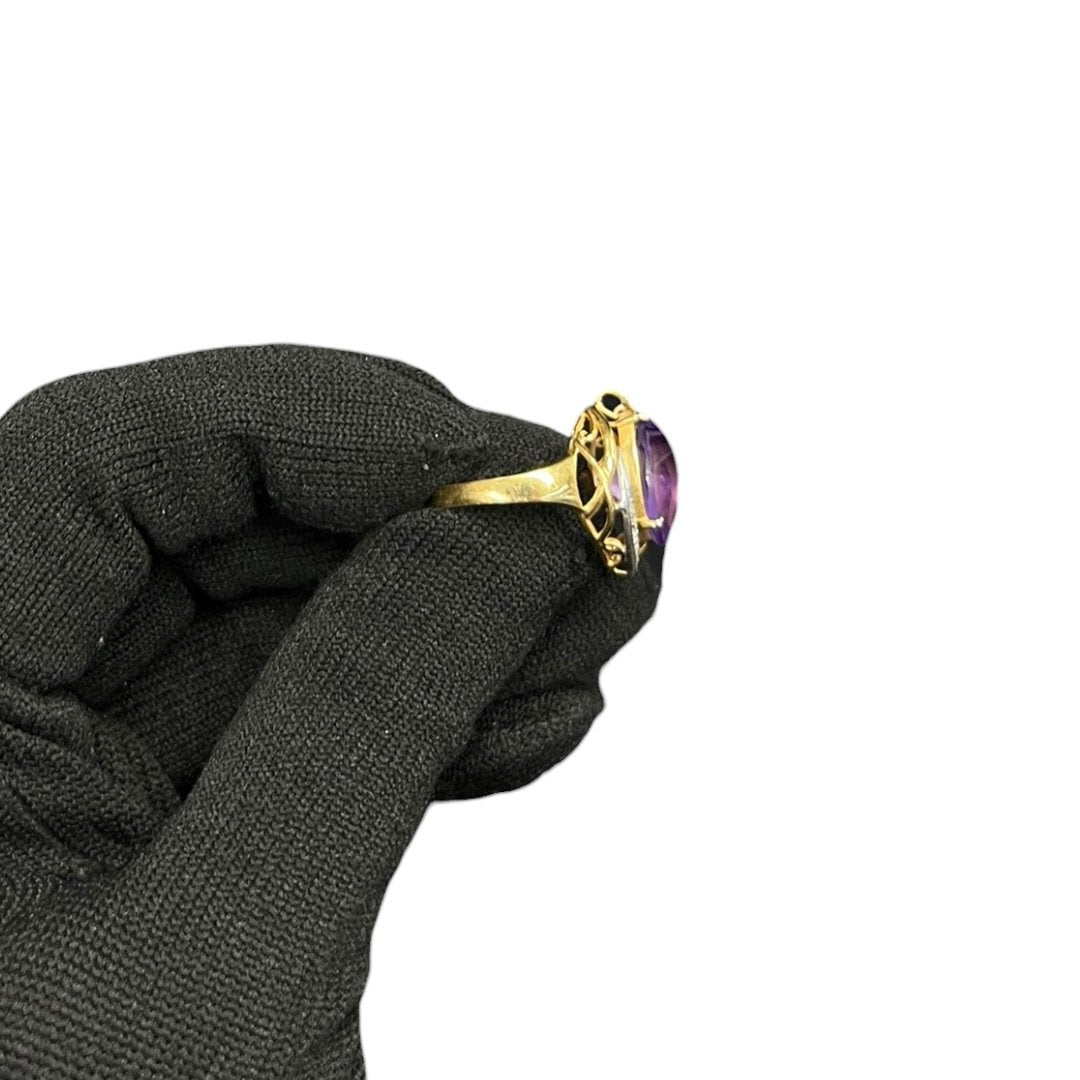 18K Gold, Amethyst, Diamonds Ring Purple, Gold, White | Authentic Pre-Owned Luxury