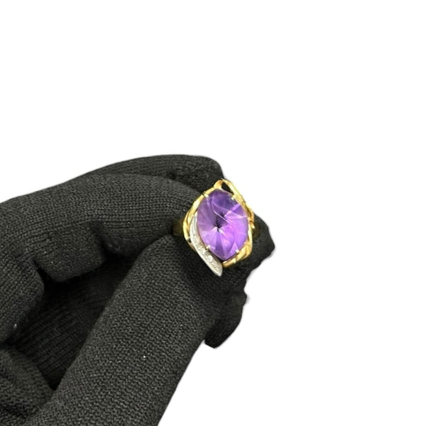 UNBRANDED Accessory 18K Gold, Amethyst, Diamonds Ring Purple, Gold, White | Authentic Pre-Owned Luxury
