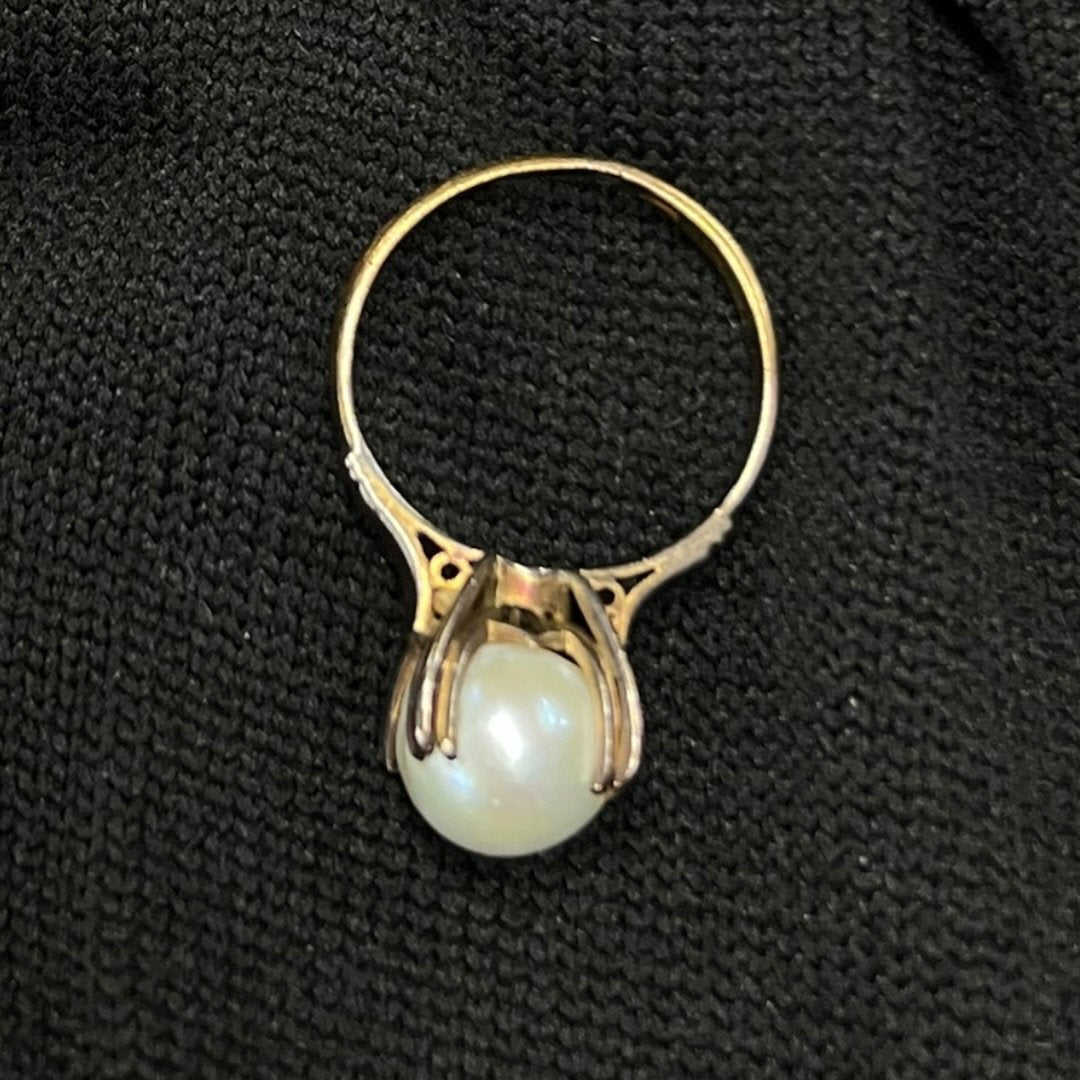 18K Gold, Pearl Ring Yellow Gold, White Yellow Gold | Authentic Pre-Owned Luxury