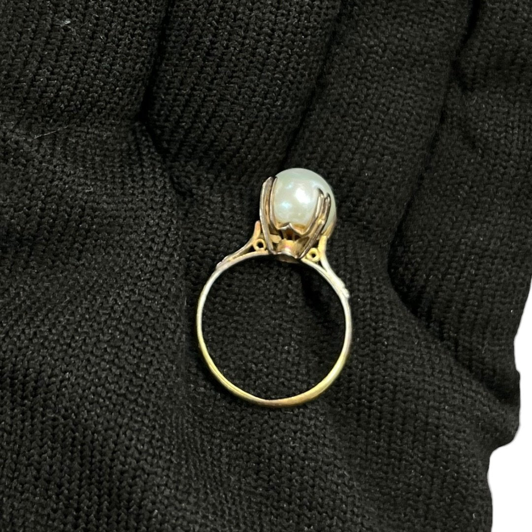 18K Gold, Pearl Ring Yellow Gold, White Yellow Gold | Authentic Pre-Owned Luxury