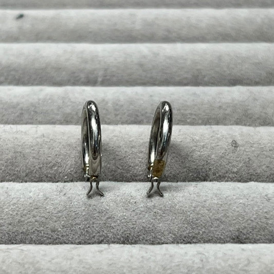 UNBRANDED Accessory Platinum Hoop Earrings Silver Platinum Hardware | Authentic Pre-Owned Luxury