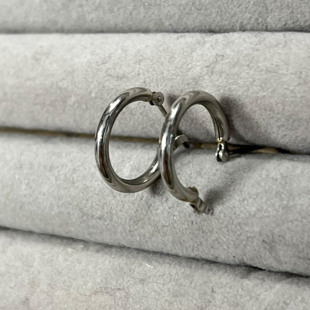 Platinum Hoop Earrings Silver Platinum Hardware | Authentic Pre-Owned Luxury