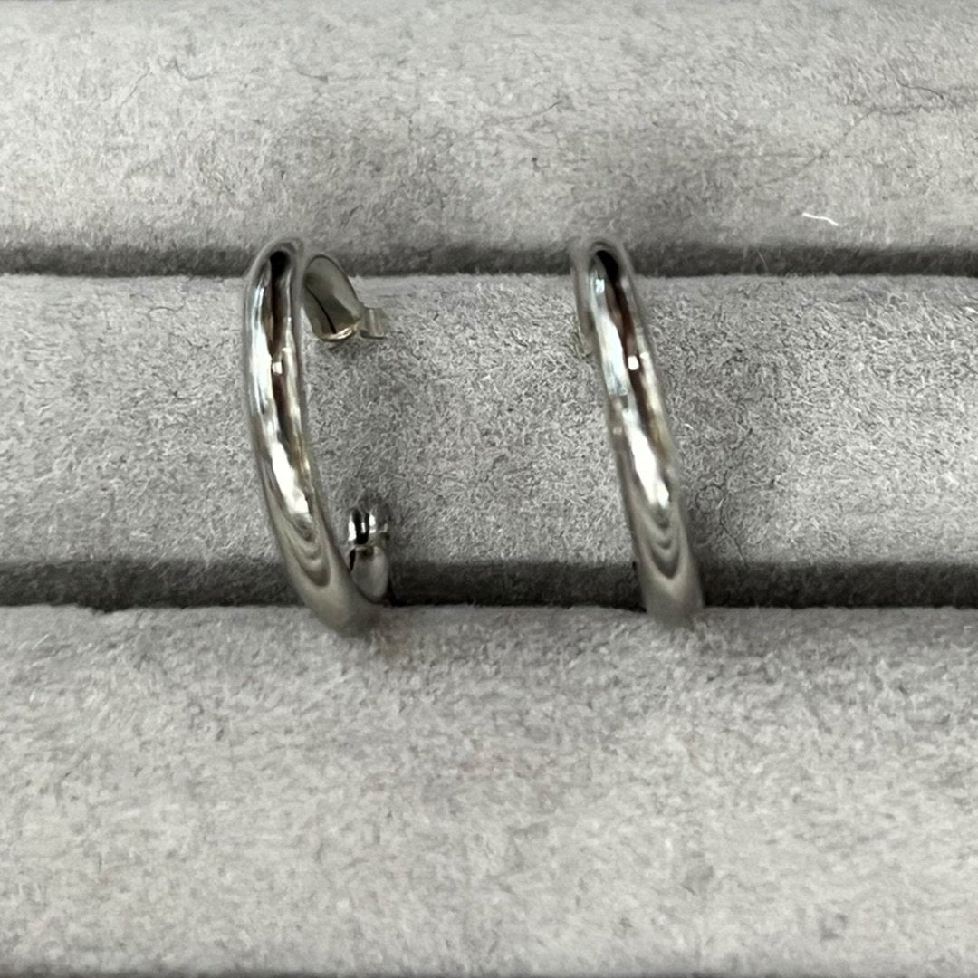 Platinum Hoop Earrings Silver Platinum Hardware | Authentic Pre-Owned Luxury
