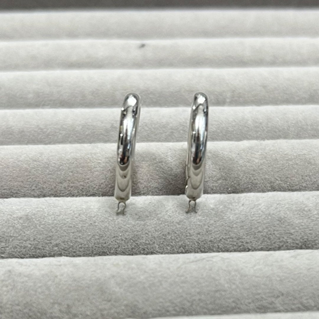White Gold Hoop Earrings Silver Silver Hardware | Authentic Pre-Owned Luxury
