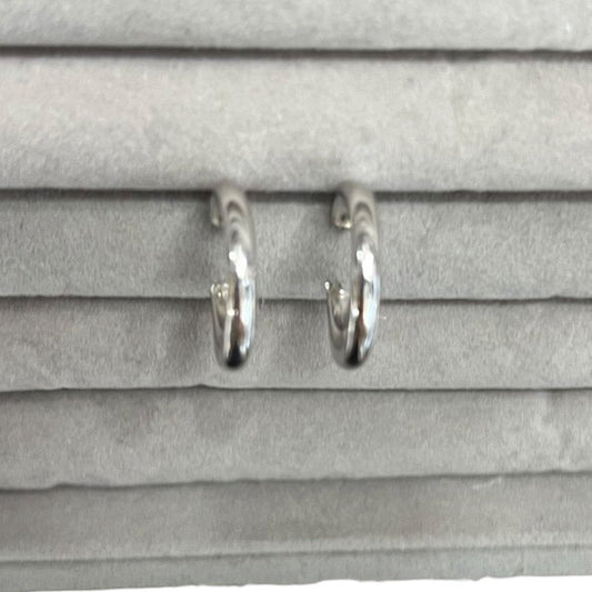 UNBRANDED Accessory White Gold Hoop Earrings Silver Silver Hardware | Authentic Pre-Owned Luxury