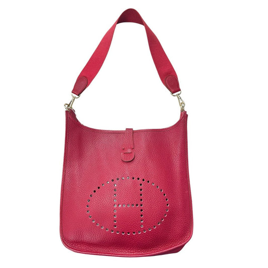 HERMES Clemence Evelyne III PM Shoulder Bag Red Gold Hardware | Authentic Pre-Owned Luxury