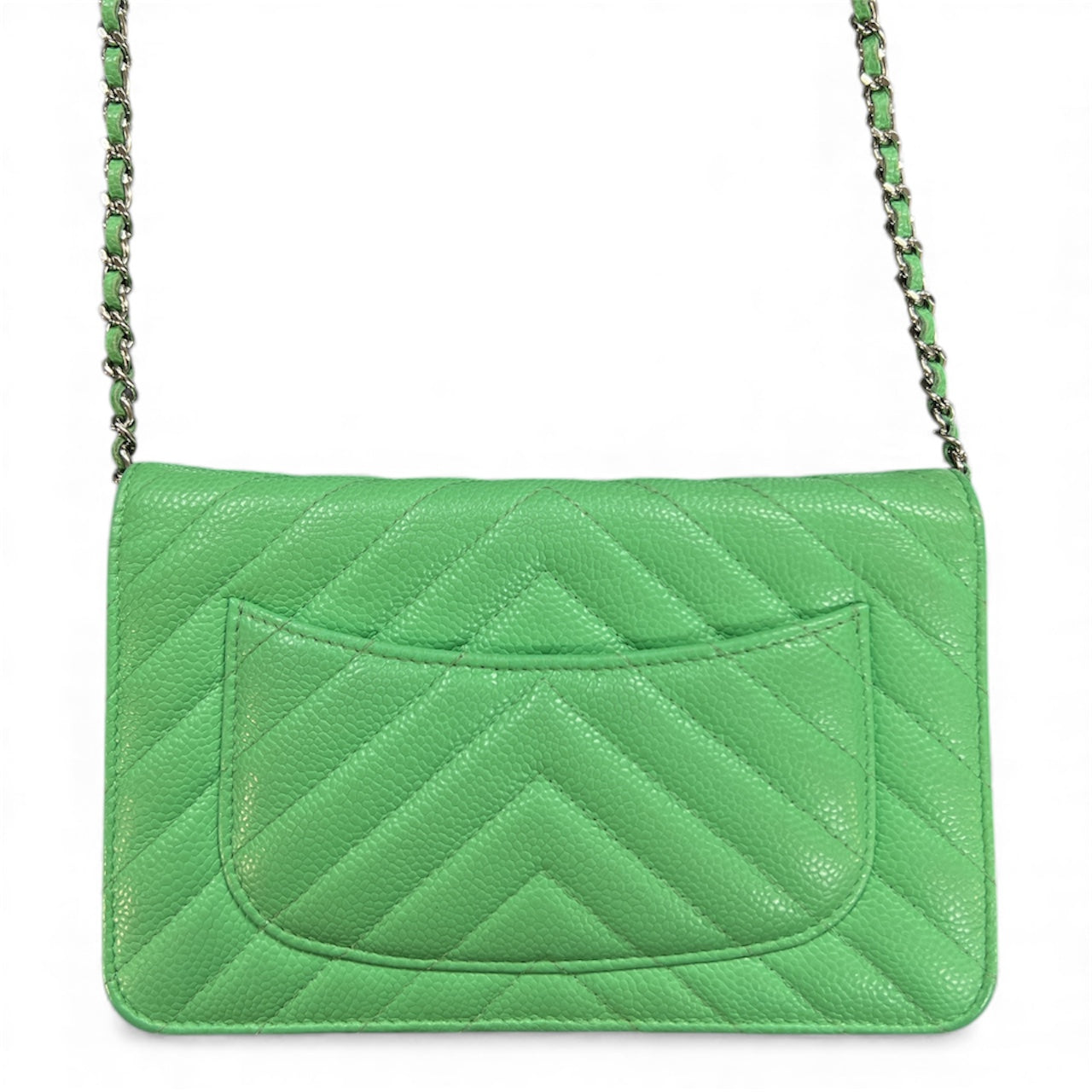 CHANEL Green Chain Wallet Shoulder Bag | Authentic Pre-Owned Luxury