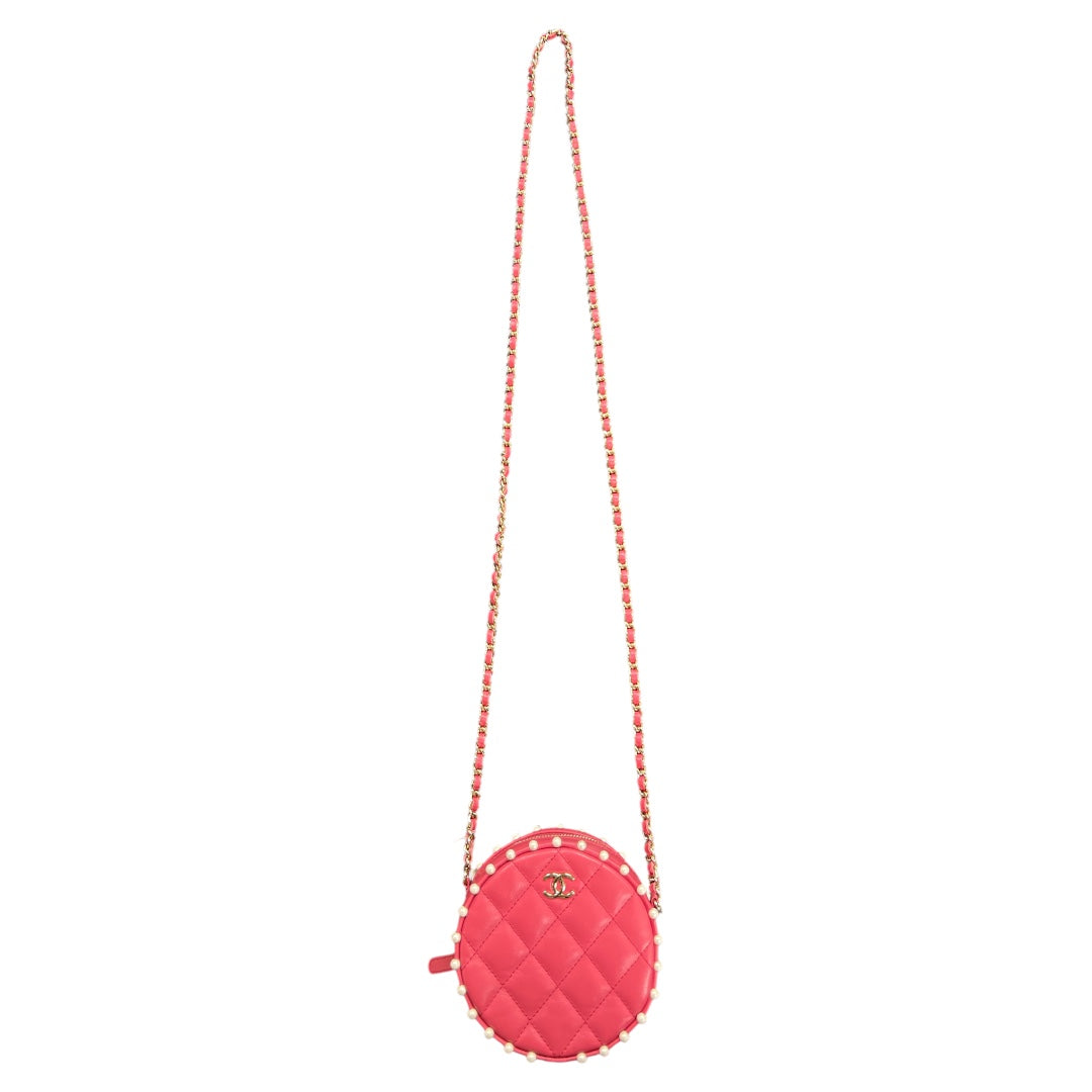CHANEL Round Pearl Chain Shoulder Bag | Authentic Pre-Owned Luxury