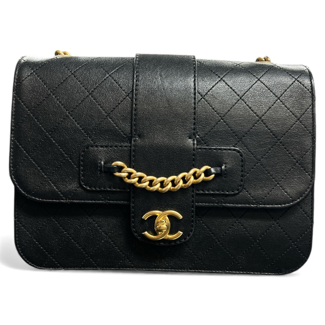 CHANEL Black Leather Chain Shoulder Bag | Authentic Pre-Owned Luxury