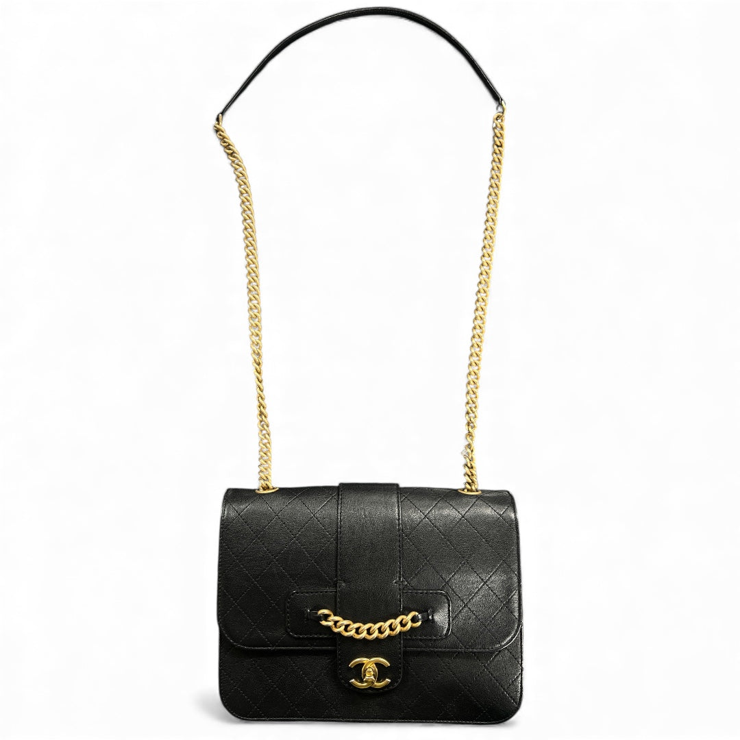 CHANEL Black Leather Chain Shoulder Bag | Authentic Pre-Owned Luxury