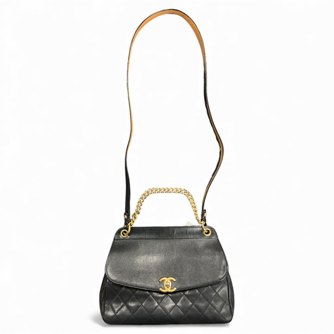 CHANEL Matelassé Black Lambskin Shoulder Handbag | Authentic Pre-Owned Luxury