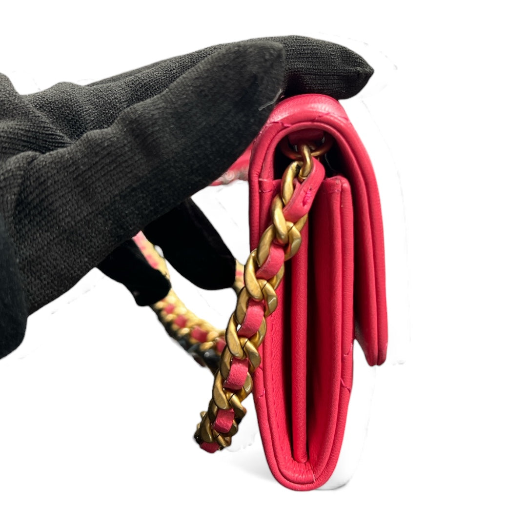 CHANEL Pink Matelassé Leather Chain Wallet | Authentic Pre-Owned Luxury