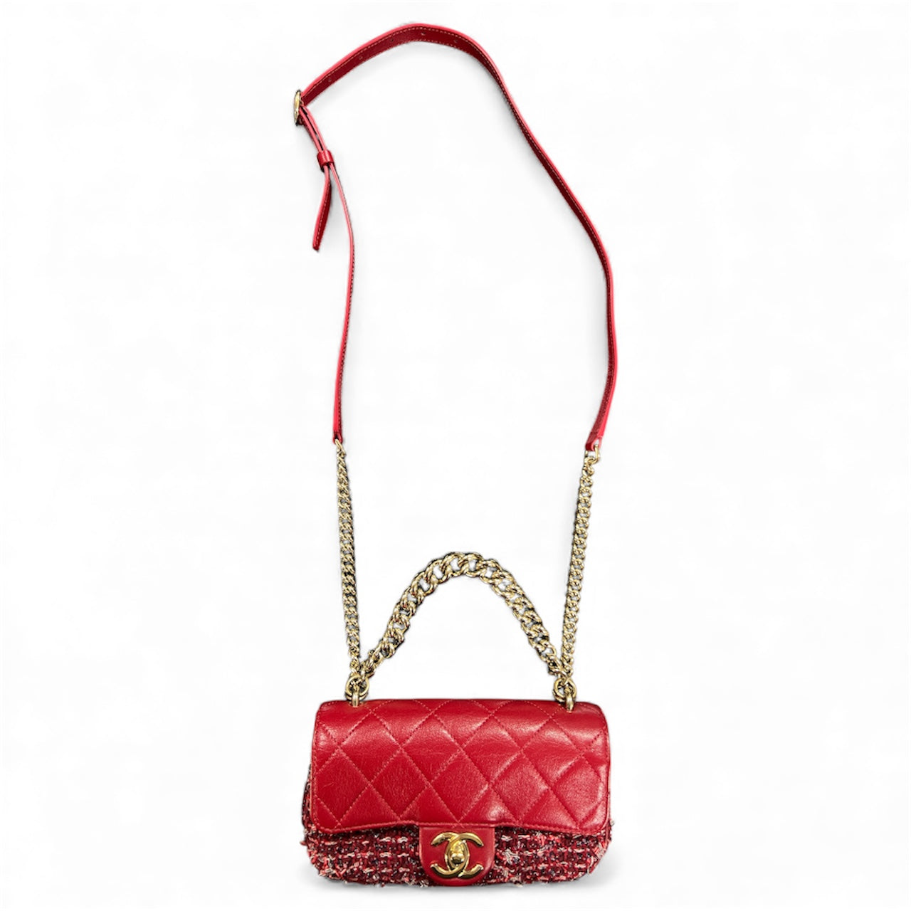CHANEL Red Tweed Shoulder Bag | Authentic Pre-Owned Luxury