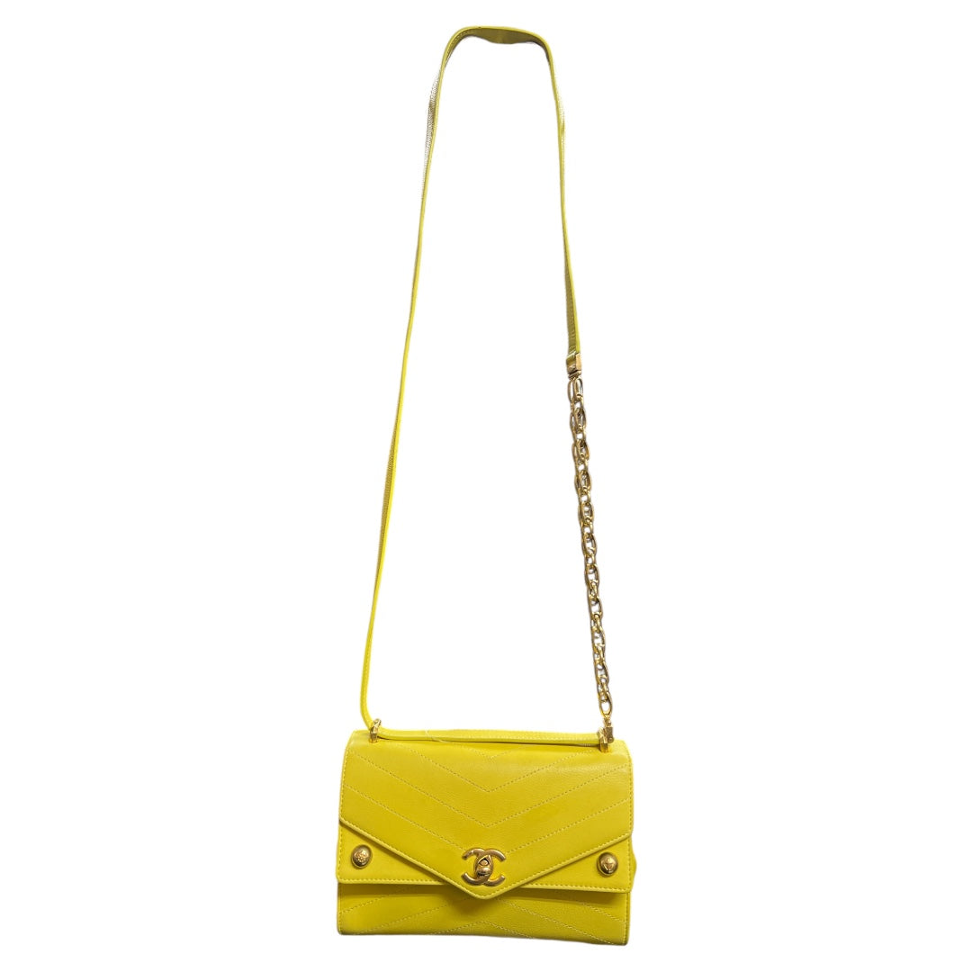 CHANEL Yellow Calfskin Shoulder Bag | Authentic Pre-Owned Luxury