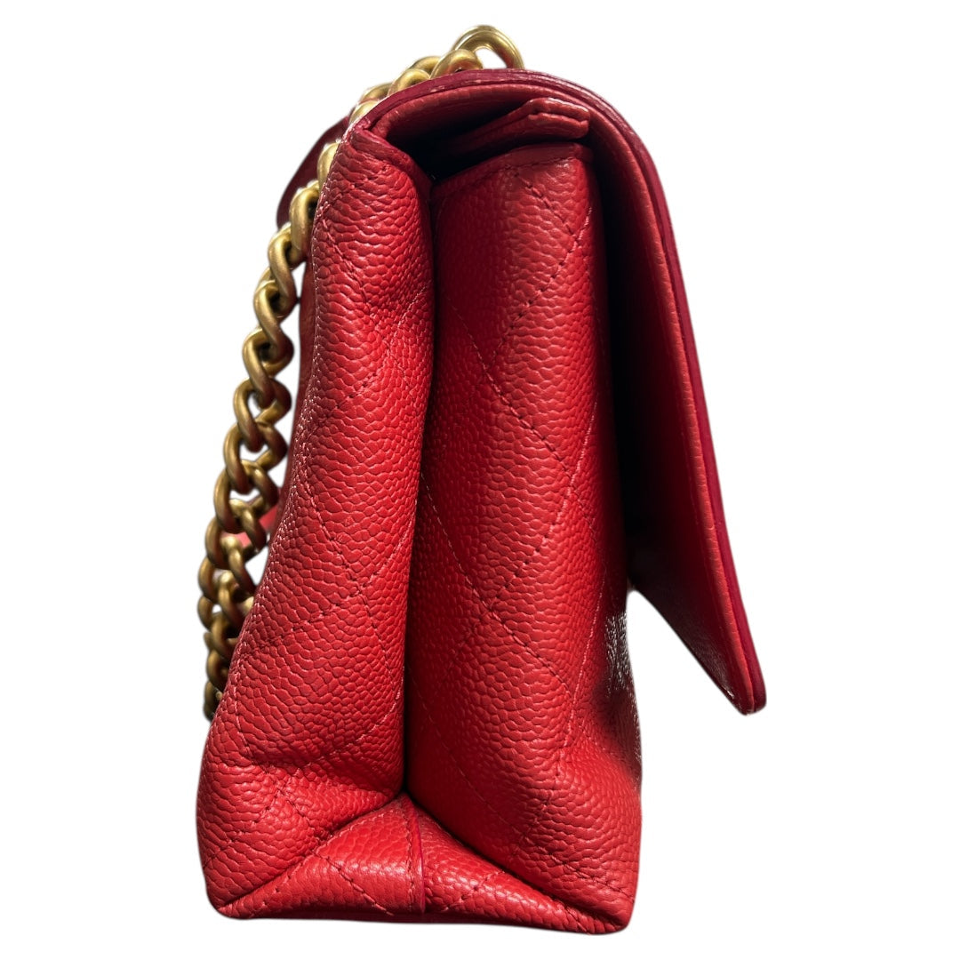 CHANEL Red Caviar Skin Shoulder Bag | Authentic Pre-Owned Luxury