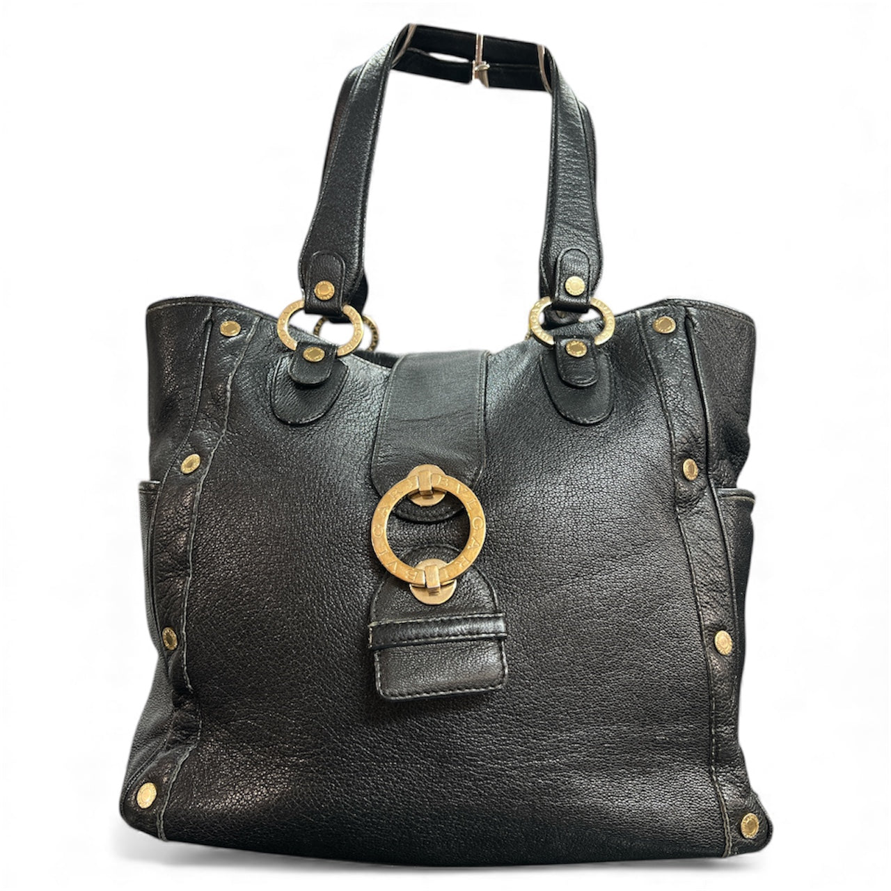 BVLGARI Black Leather Tote Bag | Authentic Pre-Owned Luxury
