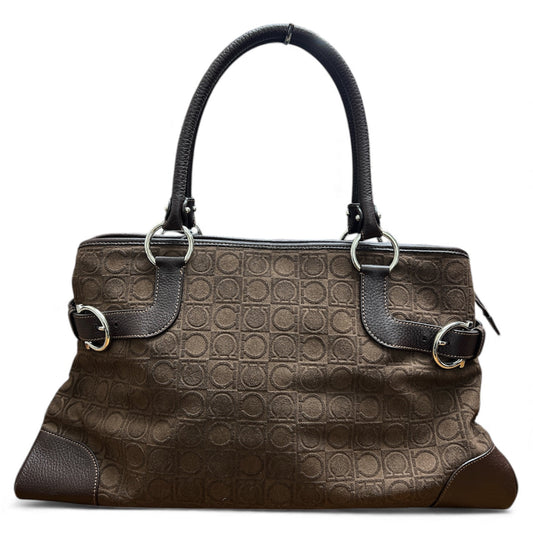 FERRAGAMO Brown Logo Tote Bag | Authentic Pre-Owned Luxury