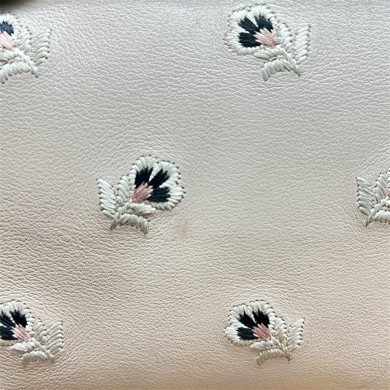 FENDI Embroidered Design Beige Leather Bag | Authentic Pre-Owned Luxury