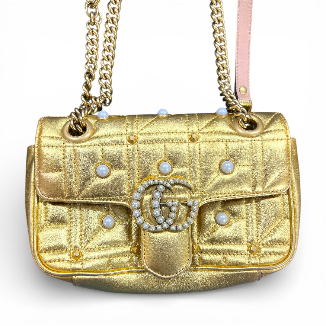 GUCCI GG Marmont Pearl x Leather | Authentic Pre-Owned Luxury