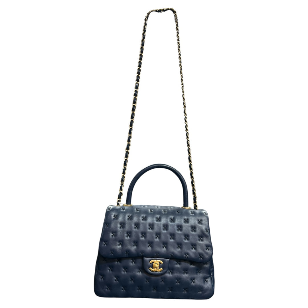 CHANEL Navy Top Handle Flap Bag | Authentic Pre-Owned Luxury