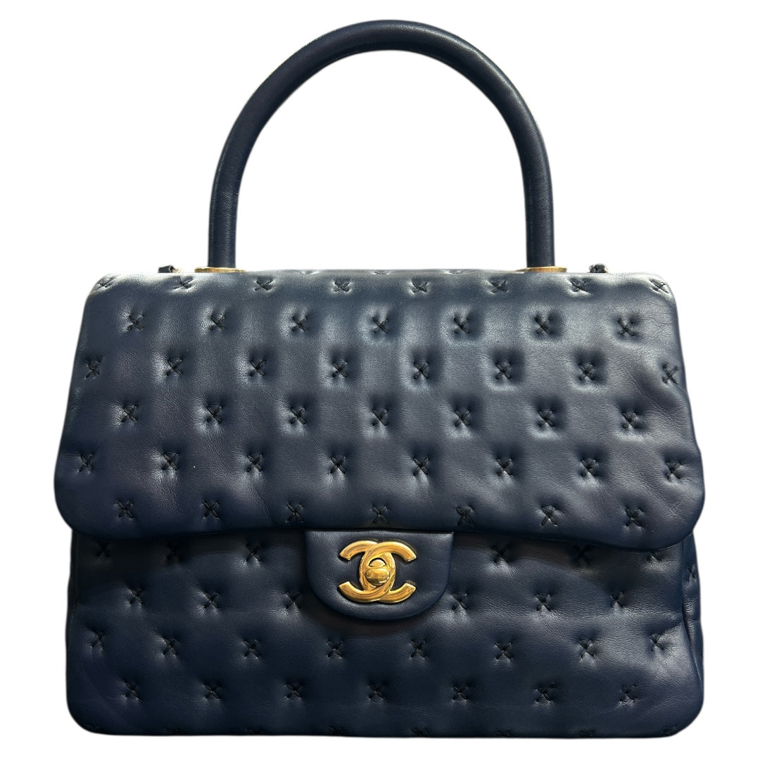CHANEL Navy Top Handle Flap Bag | Authentic Pre-Owned Luxury